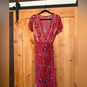 Floral V-Neck Wrap Dress